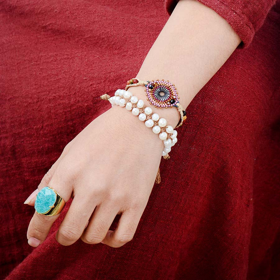 Sophisticated Amazonite Blue Goddess Ring