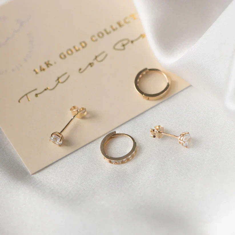 Brillane™ | 14K Gouden Stenen Oorbellen­set