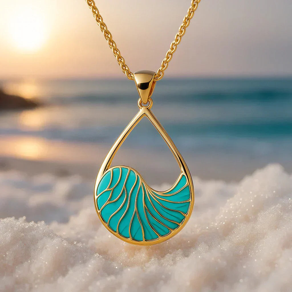 Exclusive Silver Turquoise Charm Necklace