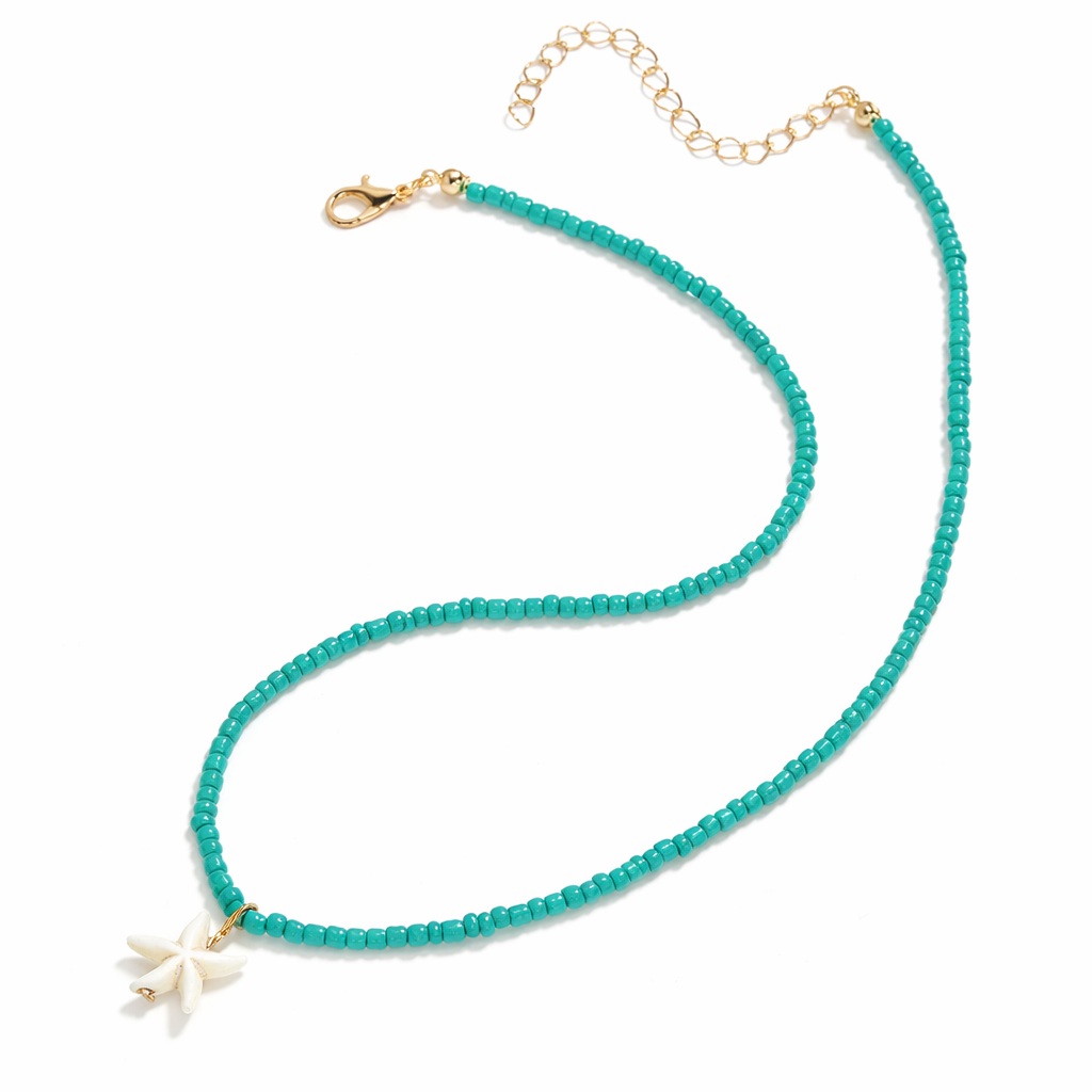 Chic Bohemian Turquoise Starfish Necklace