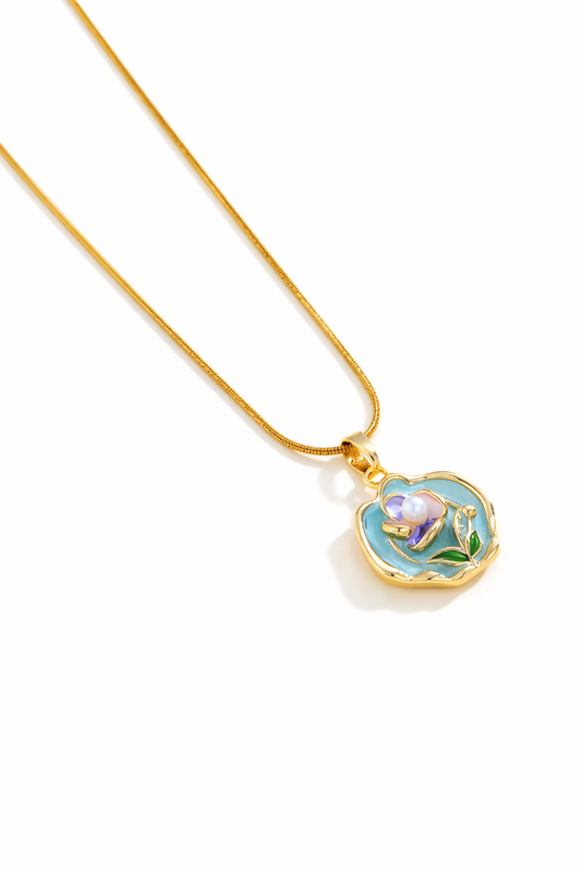 Chic Gold Turquoise Bee Pendant Necklace