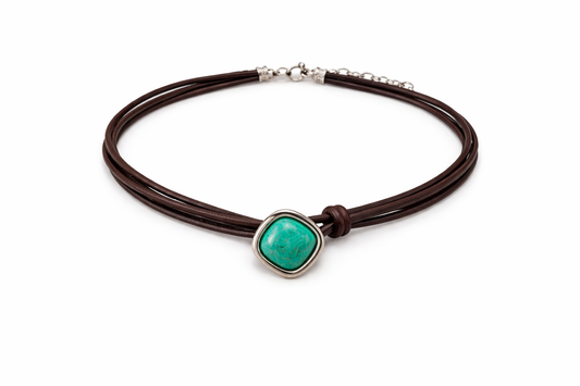 Vintage Bohemian Turquoise Pendant Necklace