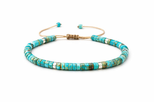 Timeless Delicate Beaded Turquoise Bracelet