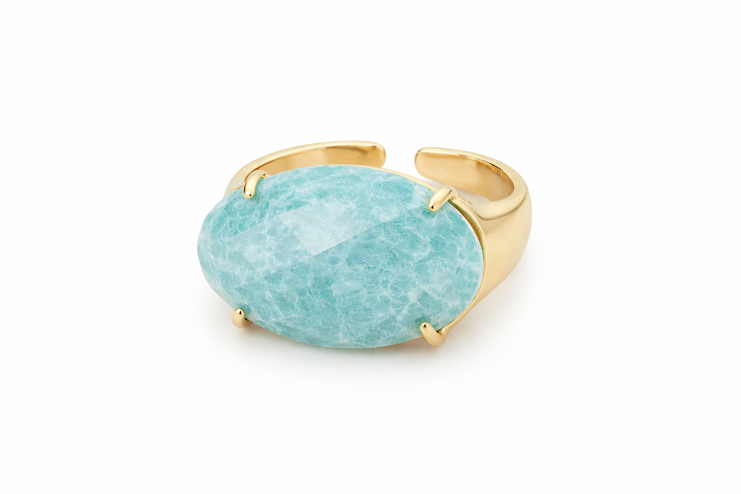 Sophisticated Amazonite Blue Goddess Ring