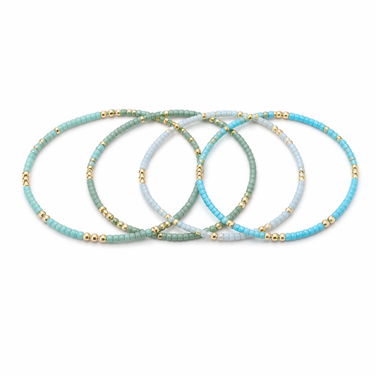 Chic Bohemian Turquoise Beaded Bracelet Set