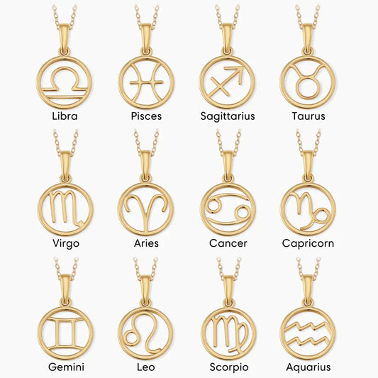 Zodiac Sign Necklace | Gold