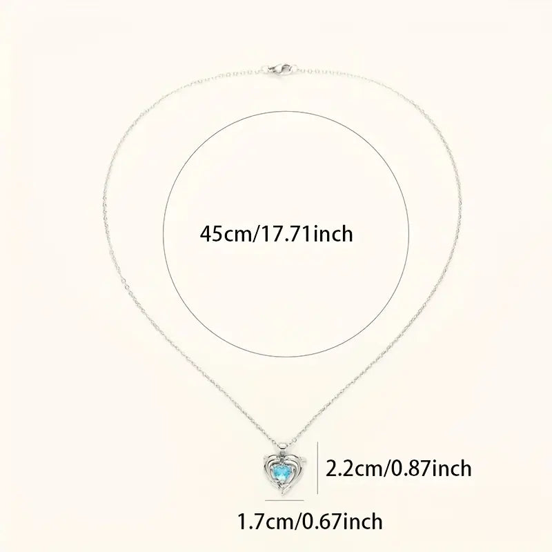 Oceanheart Twins Necklace | White Gold